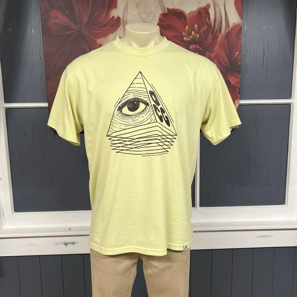 Nike ACG Dri-Fit Tee T-Shirt Mens Sz Medium Yellow